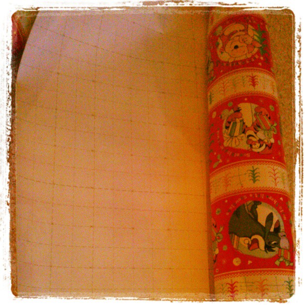 Wrapping paper with grid lines on the back, what genius came up with this?