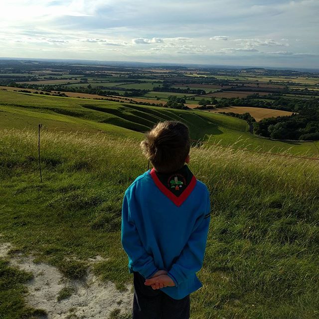 A beautiful evening for a Beaver picnic - my Beaver pondering the view!