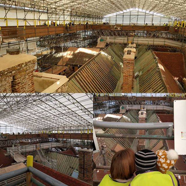 Inspecting the roof at The Vyne before they put the tiles back on!