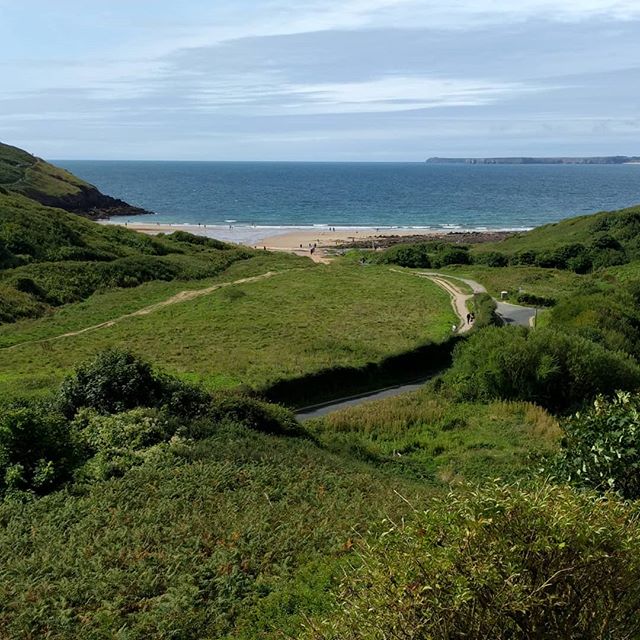 Manorbier beach, taken from Manorbier castle