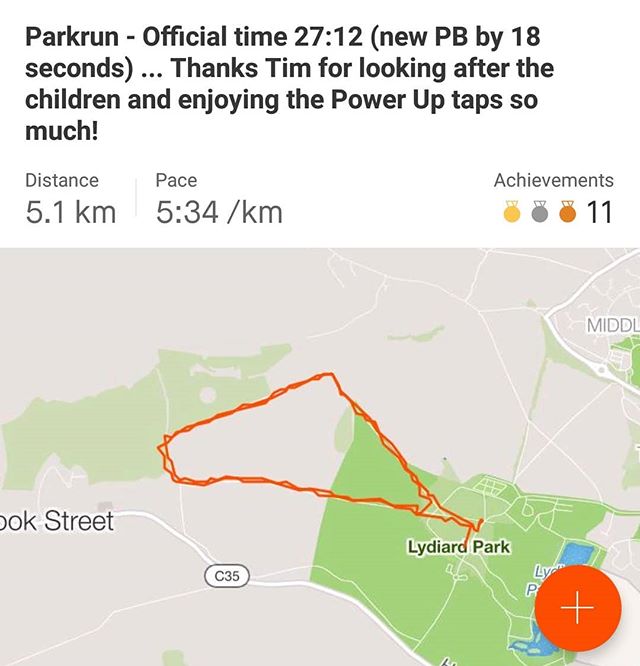 Very happy with that, new PB of 27:12! #parkrun #running #couchto5k and looking forward to my first 10k in a couple of weeks!