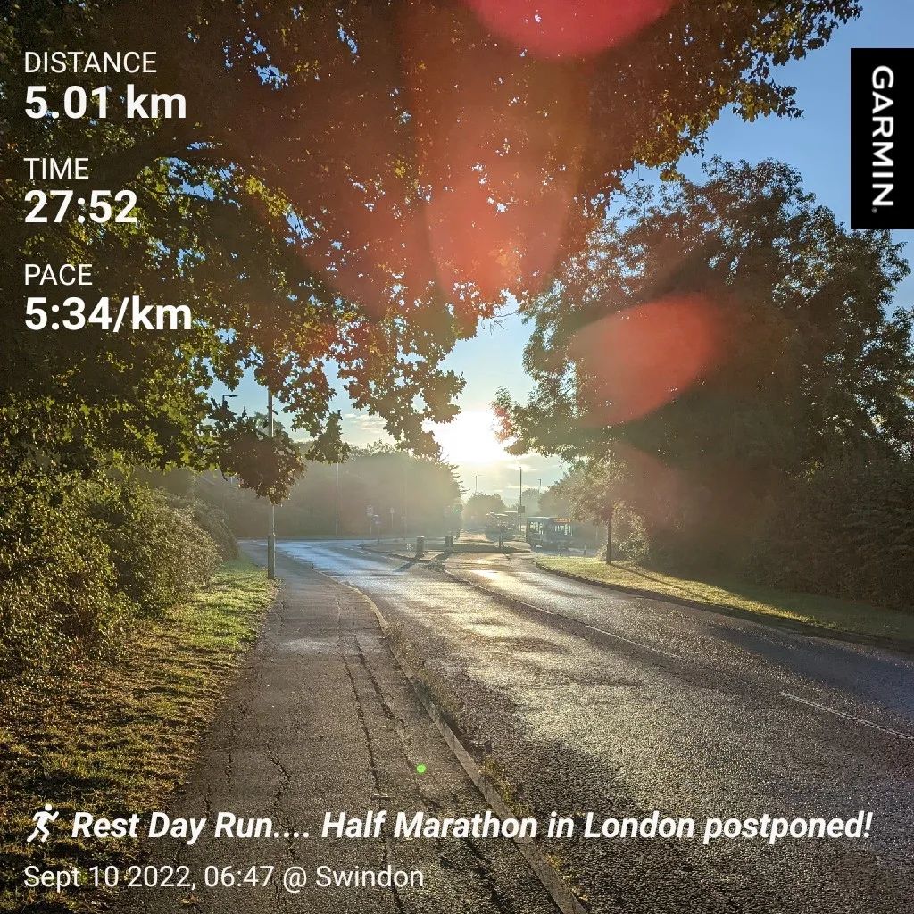 Rest Day Run.... Half Marathon in London tomorrow postponed!#running #runnersofinstagram #runningcommunity #run  #runningmotivation #halfmarathontraining#racecancelled #race  #london