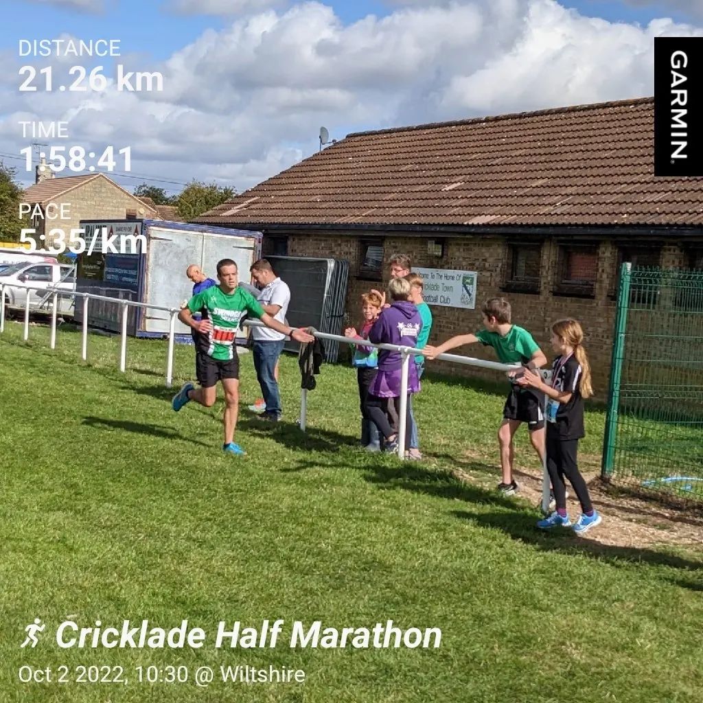 Cricklade Half MarathonLone Swindon Strider, but great support by people on the route, hot and sticky, wheels came off around the 9 mile mark but was on course for a PB until then!Still very happy to get around in sub 2 hours!Crossing the Thames twice and short stint in another county ? Thinking of those on the London Marathon today!#running #runnersofinstagram #runningcommunity #runningclub #run #clubrun  #runningmotivation #swindon #halfmarathon #londonmarathon #londonmarathon2022 @swindonstriders #wheels #riverthames  #wiltshire #gloucestershire #cricklade #crickladehalfmarathon