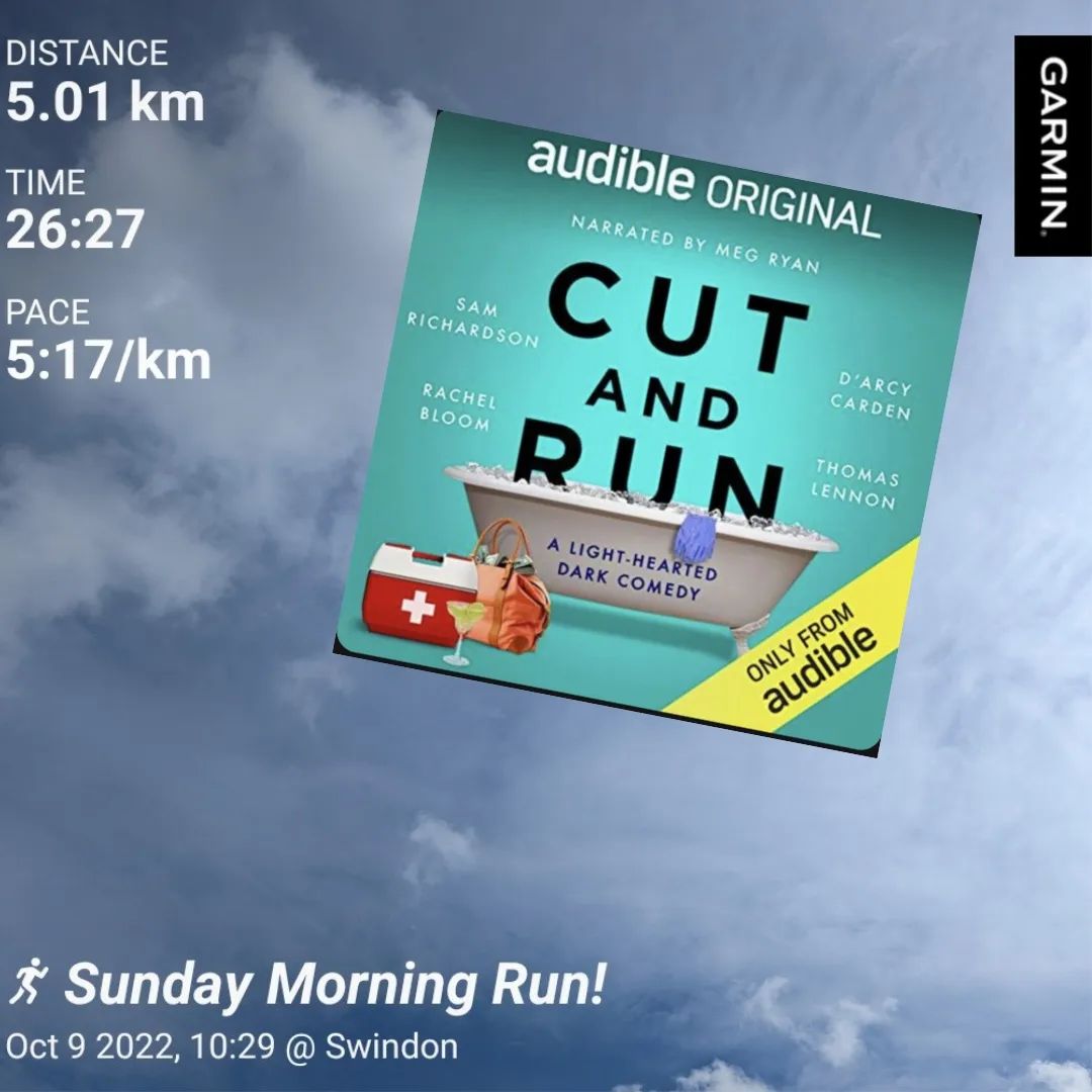 A beautiful unplanned Sunday morning run with an Audible Original...A "light hearted dark comedy" about two people who steal kidneys, not convinced personally but after 26 minutes I might be invested.....?#running #audiobook #audible #aftershokz #run #sunday #sundayrunday #runnersofinstagram #runningcommunity #runningmotivation #run #comedy